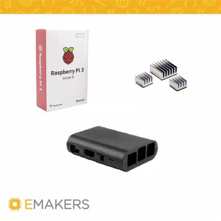 Kit Raspberry Pi 3 B mas Gabinete Oval y Disipadores   RPI0016